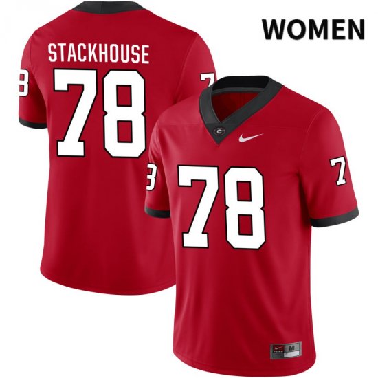 Women's Georgia Bulldogs NCAA #78 Nazir Stackhouse Nike Stitched Red NIL 2022 Authentic College Football Jersey MGE6554TY